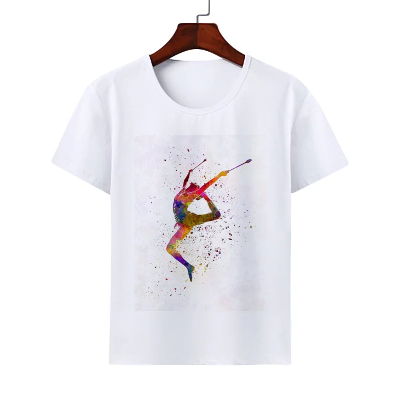 Love Art Ballet Cartoon Meisje Kinderen T-Shirt Zomer Ronde Hals Met Korte Mouwen Top Familie Kleding Kinderen Kleding