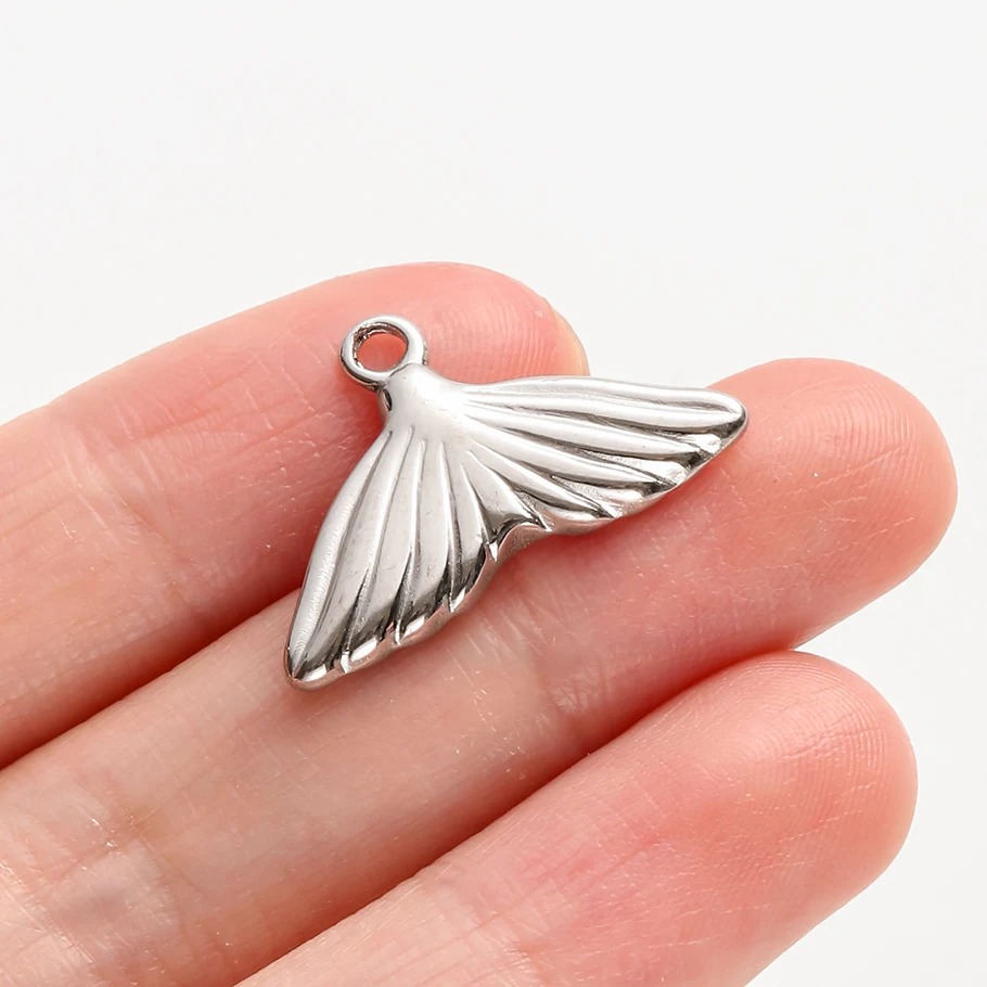 6 Stück stahlfarbene Meerestier-Anhänger, Fisch- und Muschel-Charms aus Edelstahl für die Schmuckherstellung, Schlüsselanhänger-Material – Detail 8