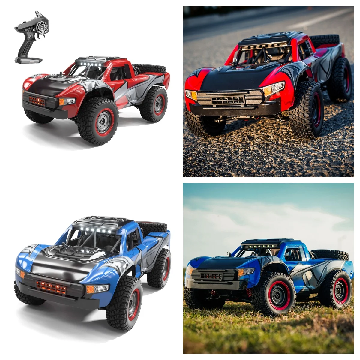

1/14 RC High Speed 48KM/H Off Road Vehicle 4WD Remote Control Car Q130A Carbon Brush Motor 17G Servo LED Lights RTR Model