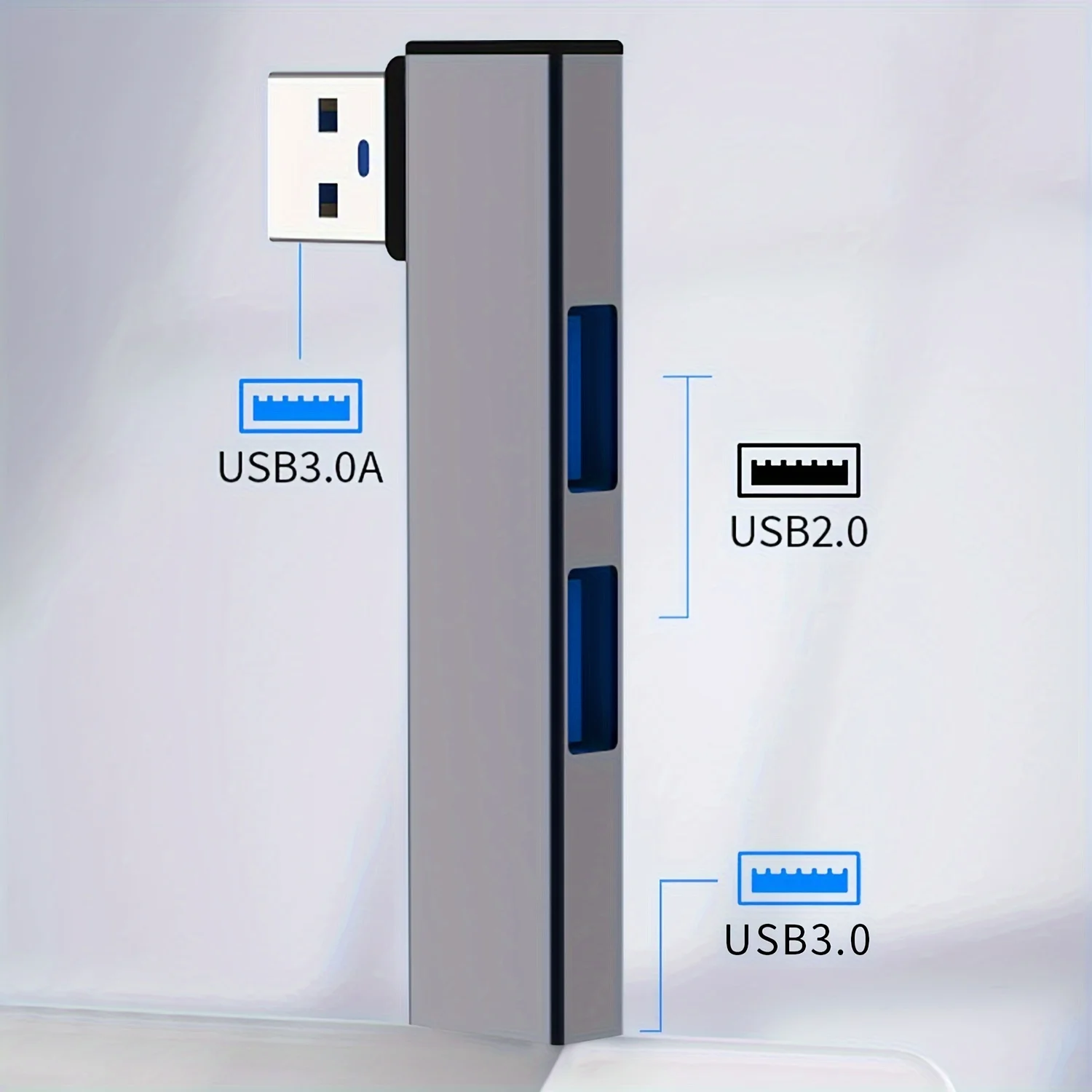 3-Port USB 3.0 Hub, Ultra-Slim Data USB Hub with 2 ft Extended Cable , for MacBook, Mac Pro, Mac mini, iMac, Surface Pro