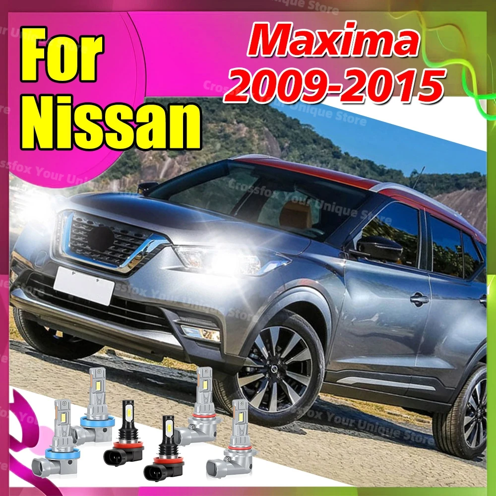 

2/6x светодиодные противотуманные фары 6000K для Nissan Maxima 2009-2015 2010 2011 2012 2013 2014 комплект дальнего ближнего света 30000LM 12V Plug&Play