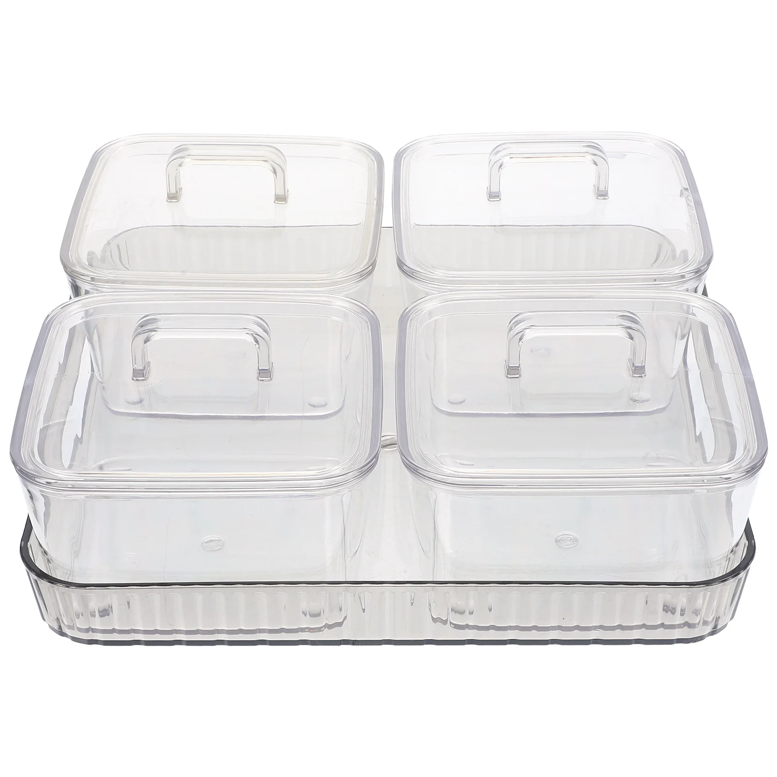 

1Set Elegant Fruit Snack Tray Transparent Compartment Design Large Capacity Candy Container for Kitchen Picnic Wedding Party