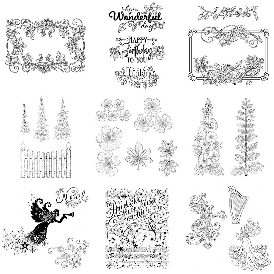 2022 New Christmas Tree Snowflake Fairy Clear Stamp and Metal Cutting Dies For DIY Craft Making Frame Flower Card Scrapbooking
