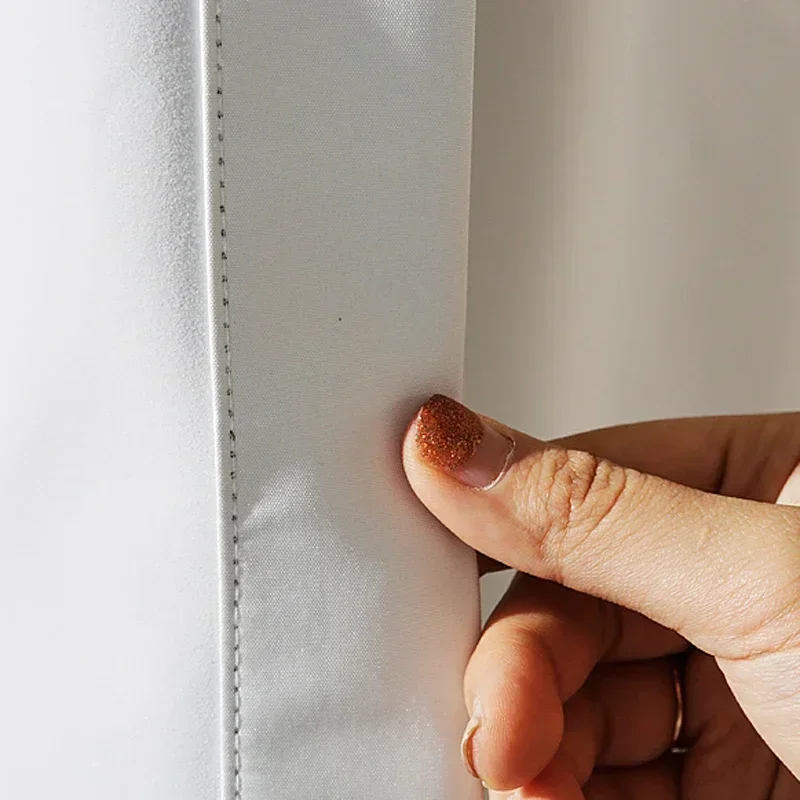 

Pure White 100% Full Blackout Warmth And Wind Protection B&B Hotel Curtains For Customized Living Room Bedroom Finished Balcony