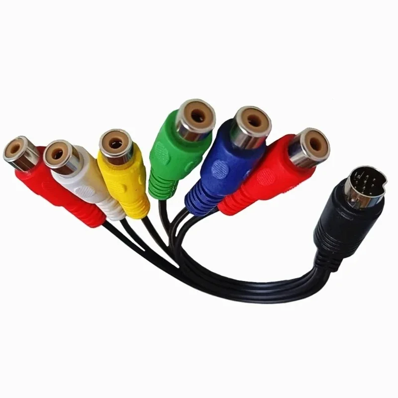 10 Pin S-Video do żeńskiego RGB 6 RCA 10 Pin Din S-wideo męskie kabel komponentowy 30cm dla kabel komponentowy HDTV RGB