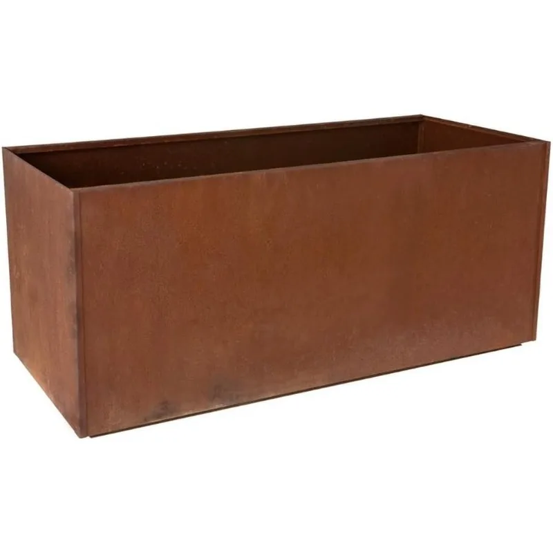 Corten Steel Trough Planter, 20" x 40" x 20"