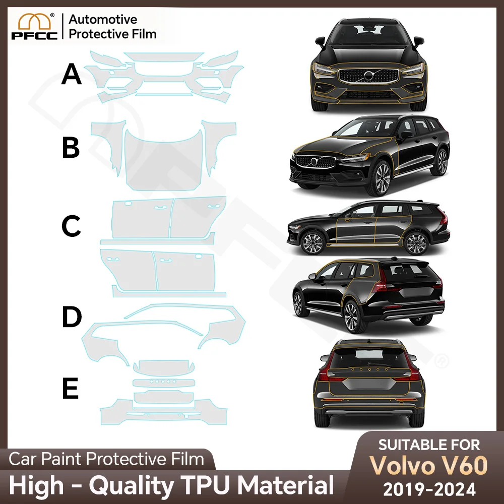 

PPF for Volvo V60 2019 2020 2021 2022 2023 2024 Precut Paint Protection Film Body Clear Bra TPU Transparent Kit accessories