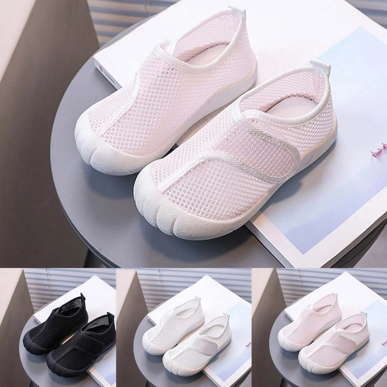 

Детская обувь. Детские лоскутные туфли с носком. Однотонные дышащие нескользящие пустые пляжные спортивные туфли с гравировкой. Обувь для мальчиков. Размер 2.