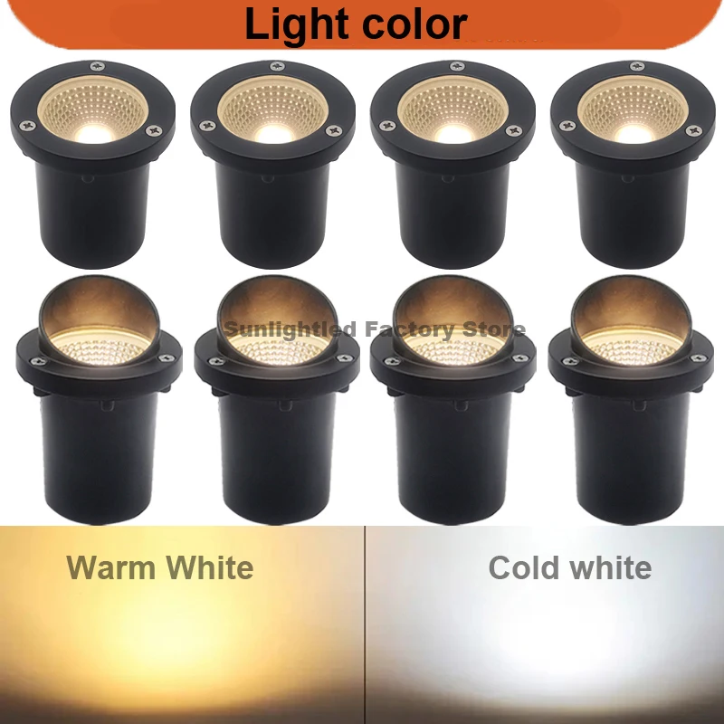 Landscape Light 10W LED In-Ground Light Waterproof IP65 Warm White Outdoor Spotlight for Path Garden Yard Fence Deck Tree Step