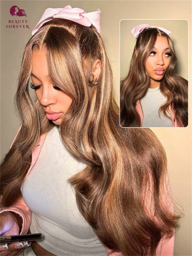 

Beauty Forever Honey Blonde Drawstring Human Hair Wig 7x5 Pre Cut Transparent Lace Bye Bye Knots Glueless Wig 180%