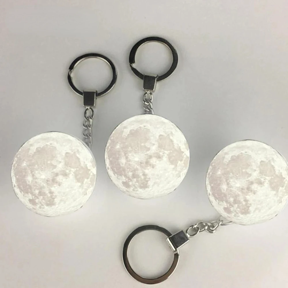 

3D Print Moon Lamp Mini Keychain Decorative Lights Novelty Earth/Saturn/Football Night Lights for Women Children Gifts