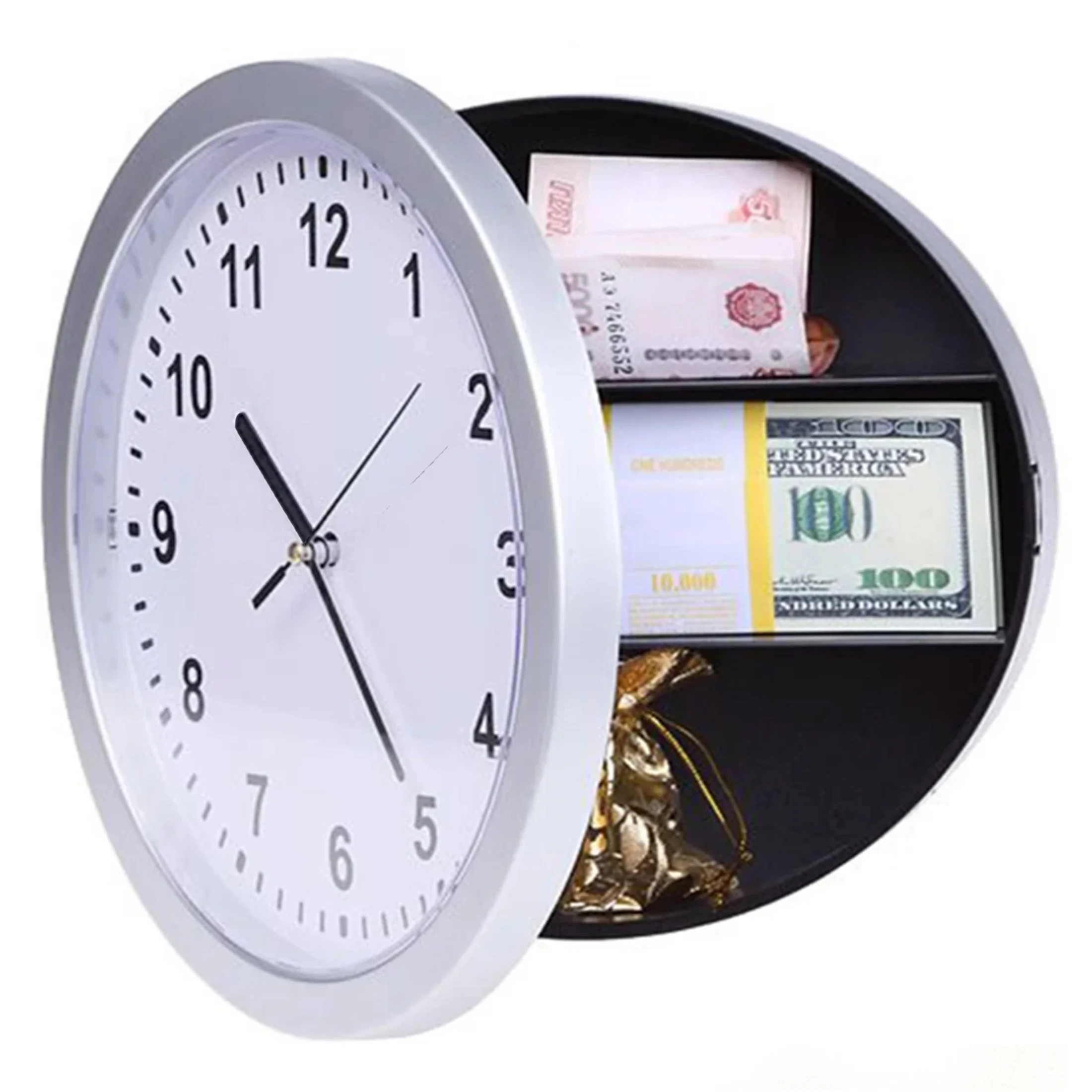 Creative Wall Clock Hidden Safe Box Sight Secret Compartment Hide Cash Jewelry Keys Valueables For Home Office Decoration Safe