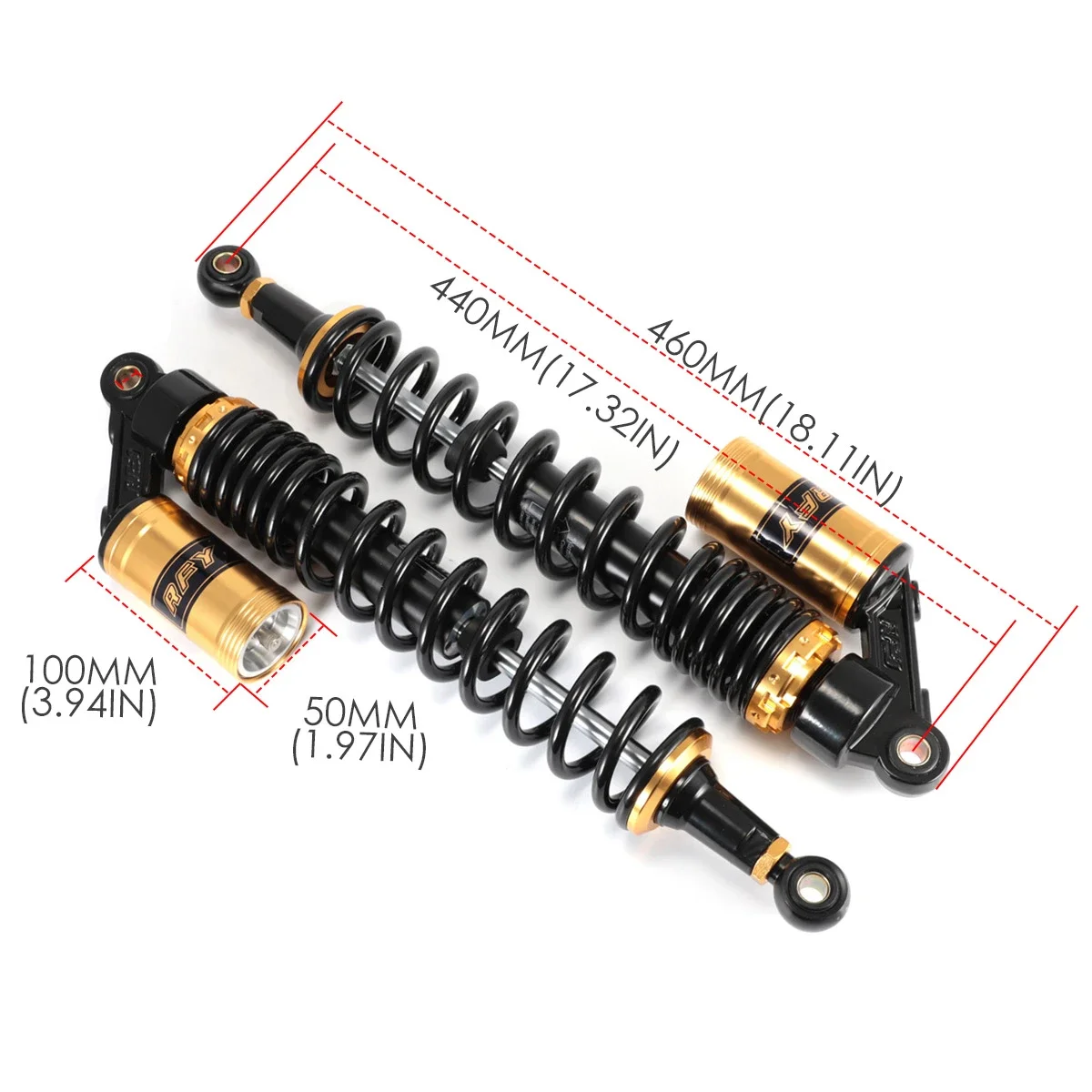 

Motorcycle parts 375MM/400mm/440mm/450mm air shock absorber rear suspension