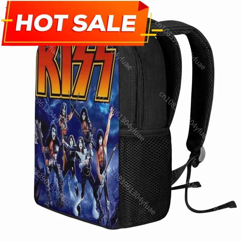 Rock Band KISS Design School Bag Children's Practical Book Bags Boys Girls Leisure Travel Backpack Holiday Gift