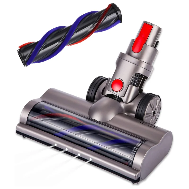 Электрическая моторизованная щетка Turbo для Dyson V7 V8 V10 V11 V15, насадка для чистки щетки со светодиодной подсветкой для ковровой плитки, твердого пола
