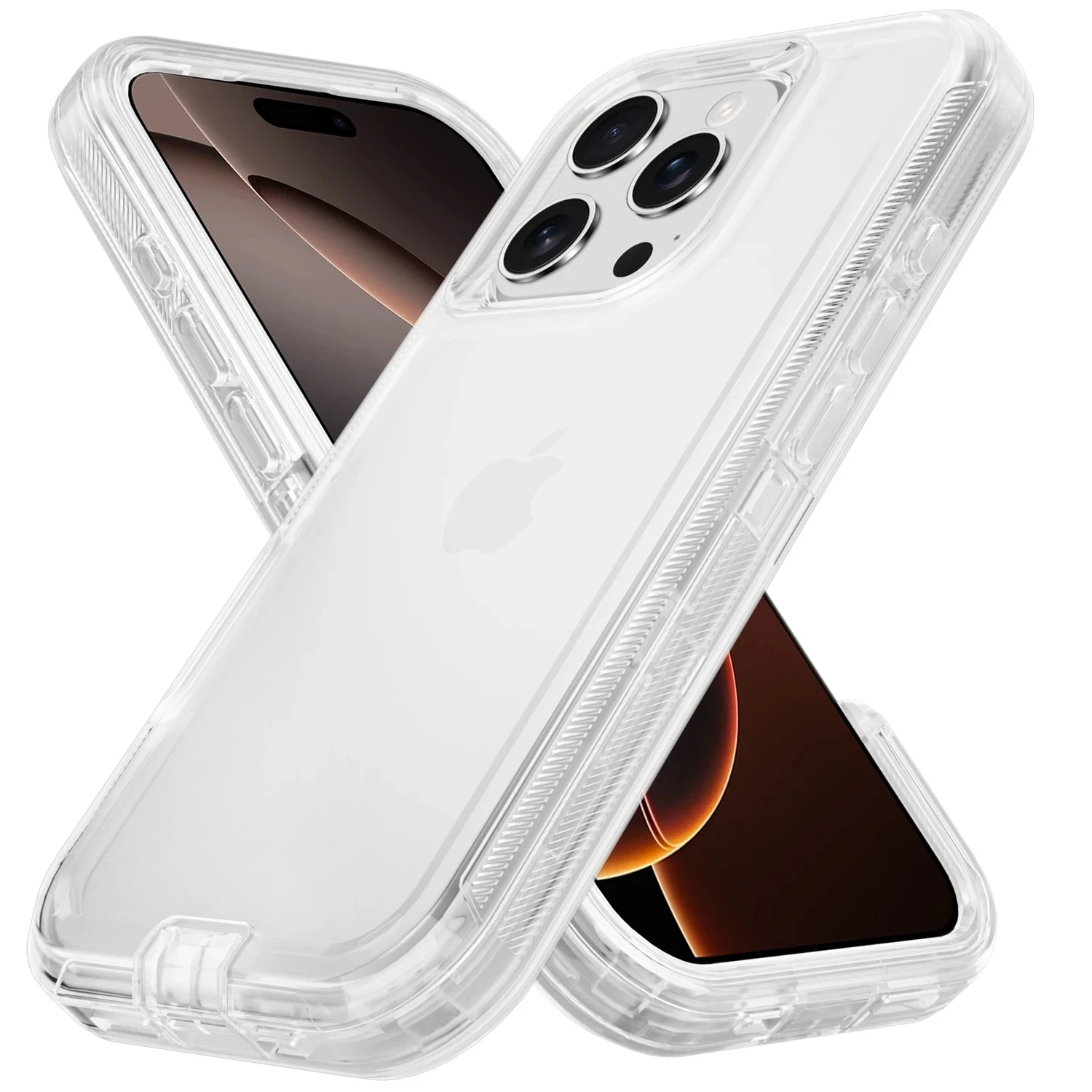 Militärisch robuste, transparente 3-in-1-Schutzhülle für iPhone 17, 14, 15, 16 PLUS, 11, 13, 18 Pro Max, MINI, SE, AIR, 17E, 16E