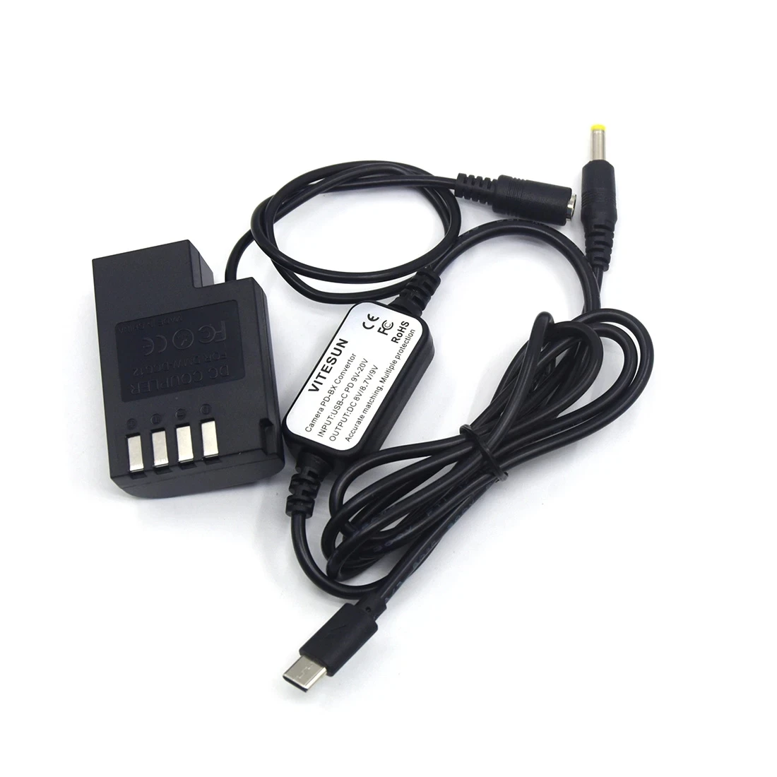 DCC12 Coupler DMW-BLF19 BLF19E BLF19PP Fake Battery + USB Type C USB-PD Converter To DC Cable For Lumix DMC-GH3 DMC GH3 GH4 GH9