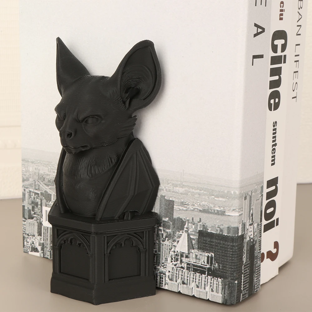 Sujetalibros con forma de murciélago-gato de estilo gótico oscuro transfronterizo para almacenamiento y decoración de estudio en el hogar de estilo retro oscuro