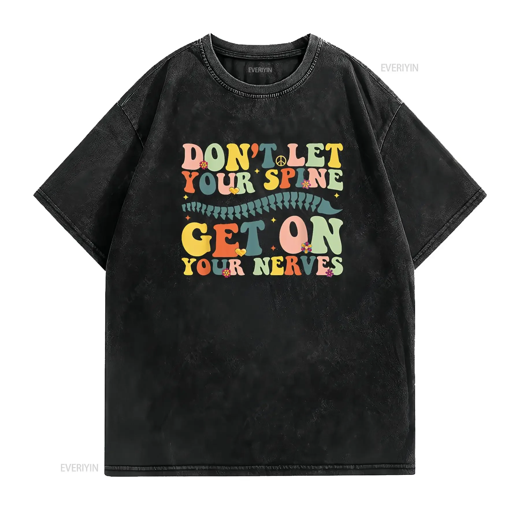 Funny Chiropractor Groovy Spine Doctor of Chiropractic T Shirt vintage Washed fashion Soft homme Stylish Stretched