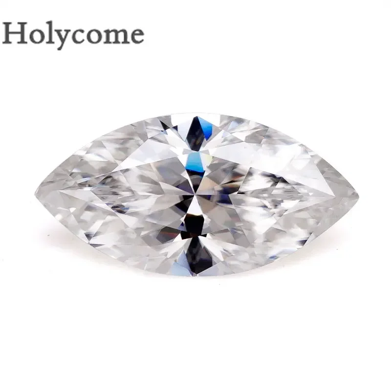 Holycome Moissanite Marquise Shape Brilliant Cut Multiple Sizes GRA Certificate VVS1 D Loose Gems Chic Beads for Jewelry Making