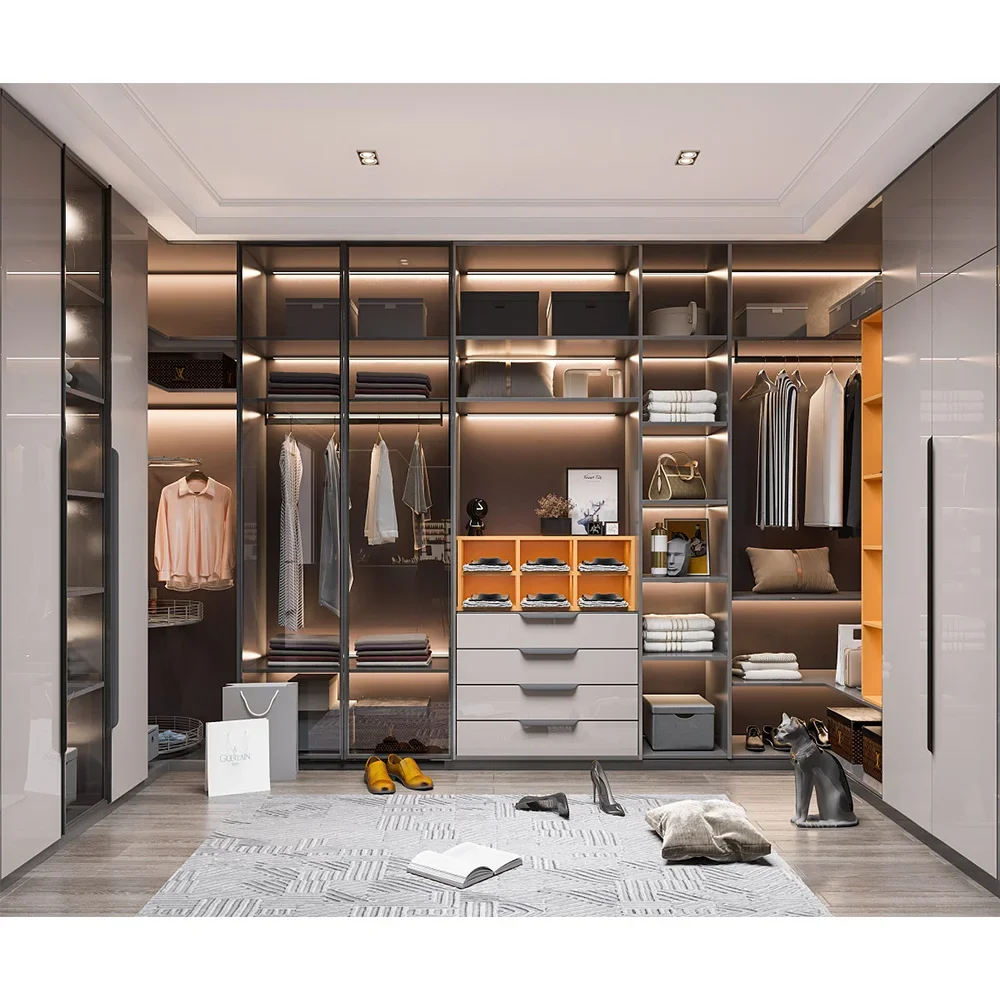 #for New Arrival Customized Walk in Closet Plywood Home Furniture Organizers Dressing Room Wardrobe