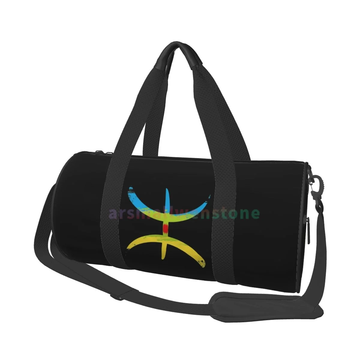 Kabyle Amazigh Flag Yoga Bag Workout Durable Backpack Handbags Round Outdoor Fitness Bags Travel Duffle Bag