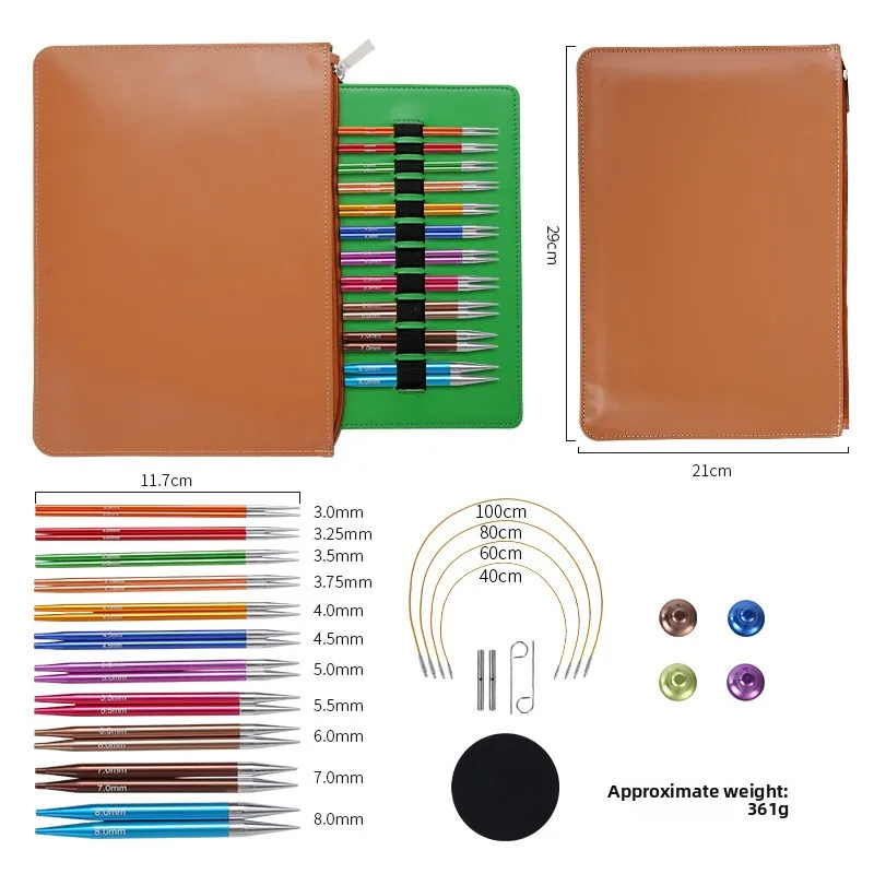 

Набор круговых спиц из нержавеющей стали со съемными наконечниками для вязания свитеров, инструменты для вязания крючком, набор для рукоделия и шитья ткани для дома