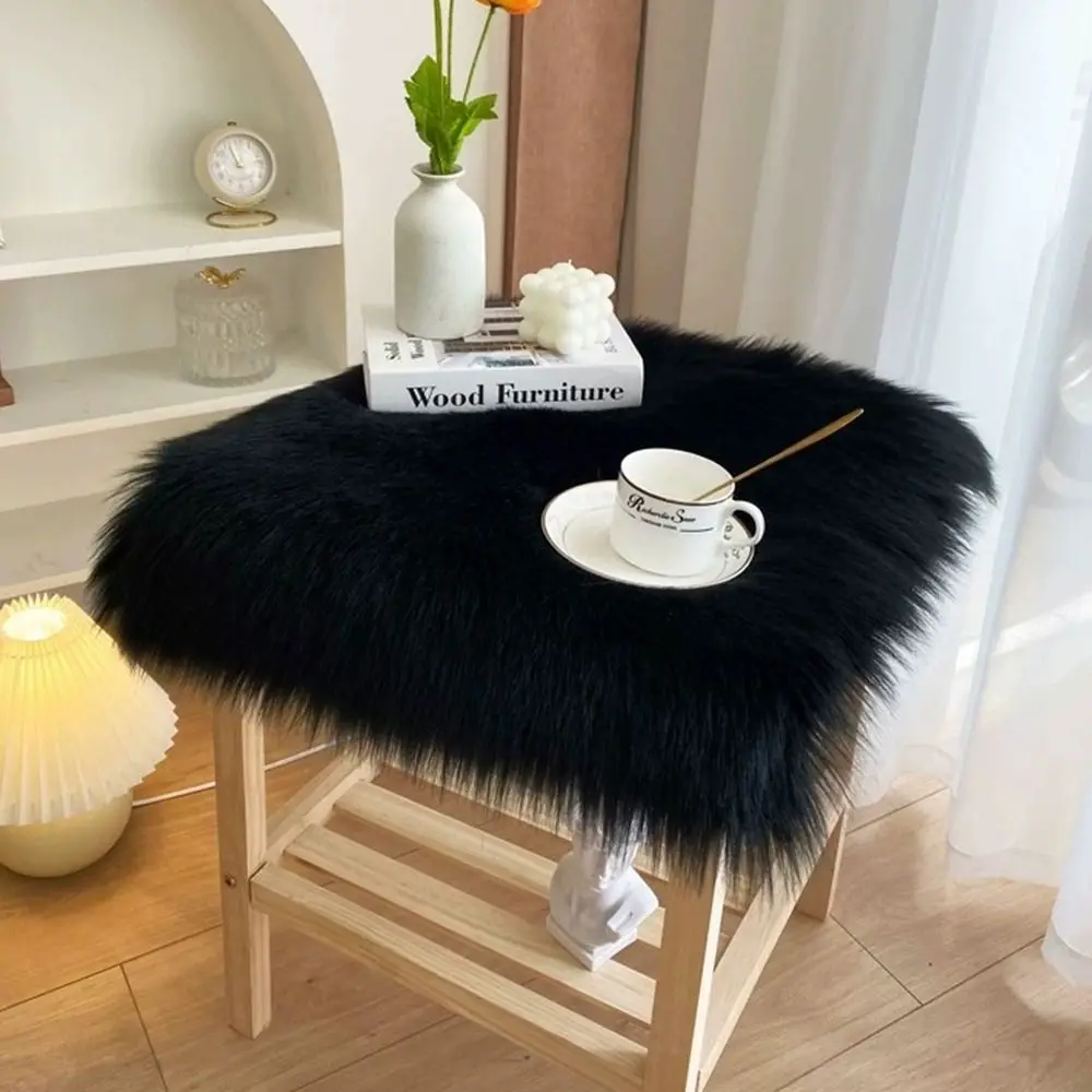 Sofa Pillow Cushion Fluffy Faux Fur Carpets Soft 45*45cm Display Dressing Table Mat Seat Cushion Pad