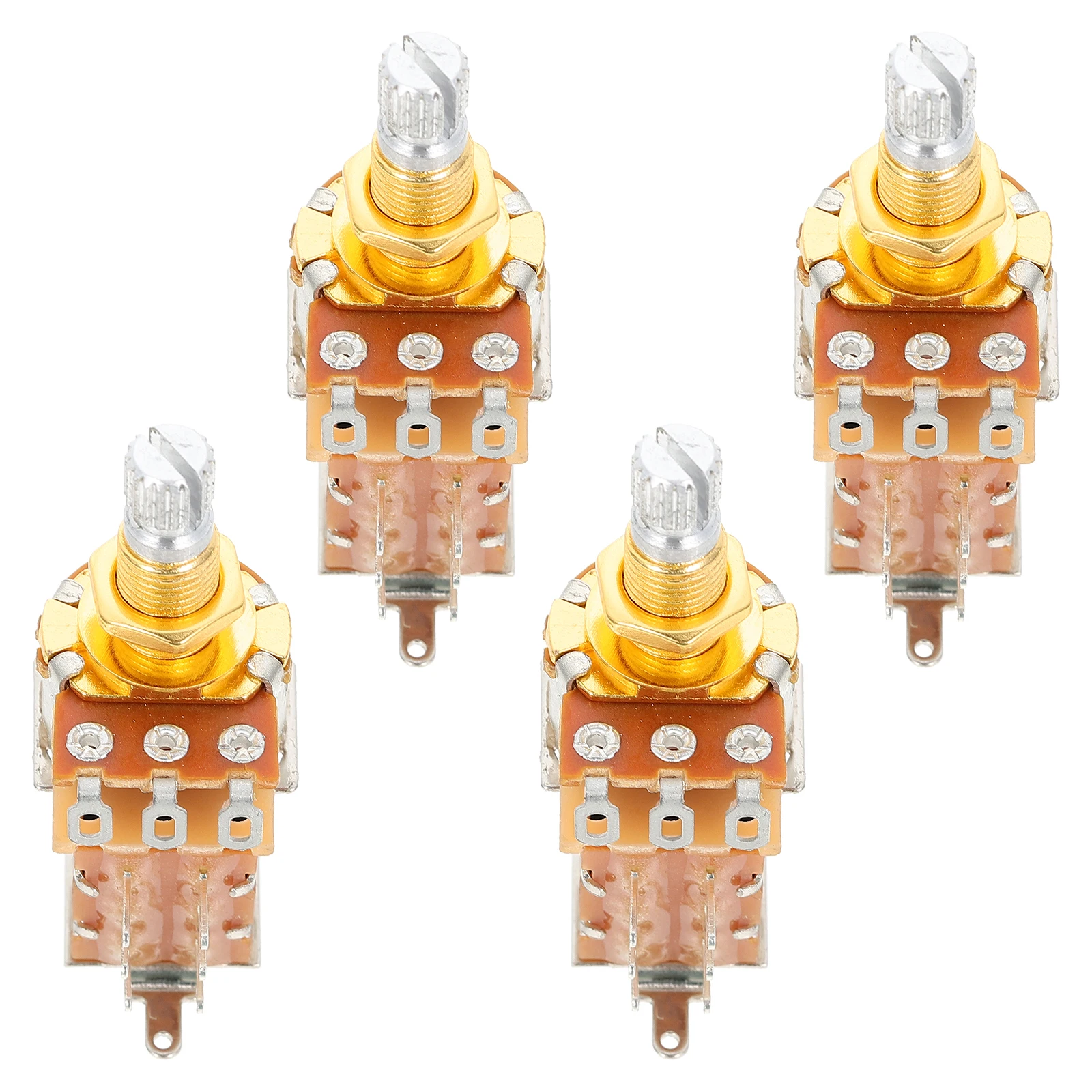 

4 Sets Musical Instrument Potentiometer Switch Electric Guitar Volume Knob Copper Accessories