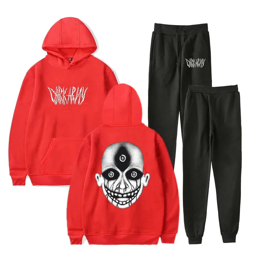 Lil Darperfored Dark Army Merch-Ensemble de sport pour homme, survêtement décontracté, sweat-shirt et pantalon de survêtement, vêtements de jogging trempés, 2 pièces, Y2K