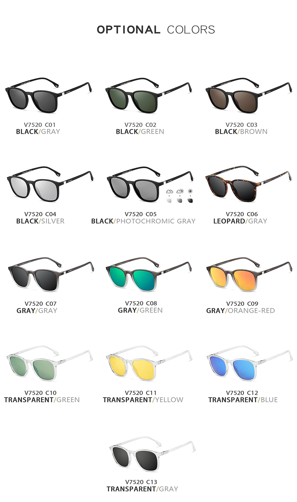 VEITHDIA Marke männer Sonnenbrille Retro TR90 Brillen Polarisierte Linse Vintage Brillen Männlich Fahren Sonnenbrille Für Frauen V7520 – Detail 7