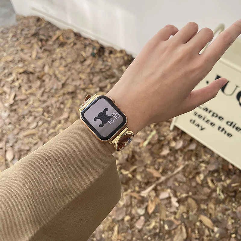 Apple Watch用レトロレザーストラップ,44mmバンド443849,iwatchシリーズ7 8 6 se 5 4