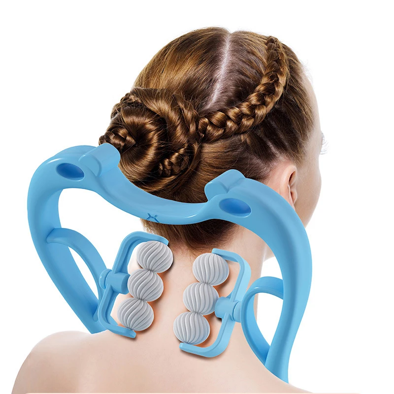 

Пластиковый массажер для шеи, терапия шеи и плеч, роликовый инструмент с двойной триггерной точкой, инструмент для самомассажа, снятие давления рук, глубокий массаж