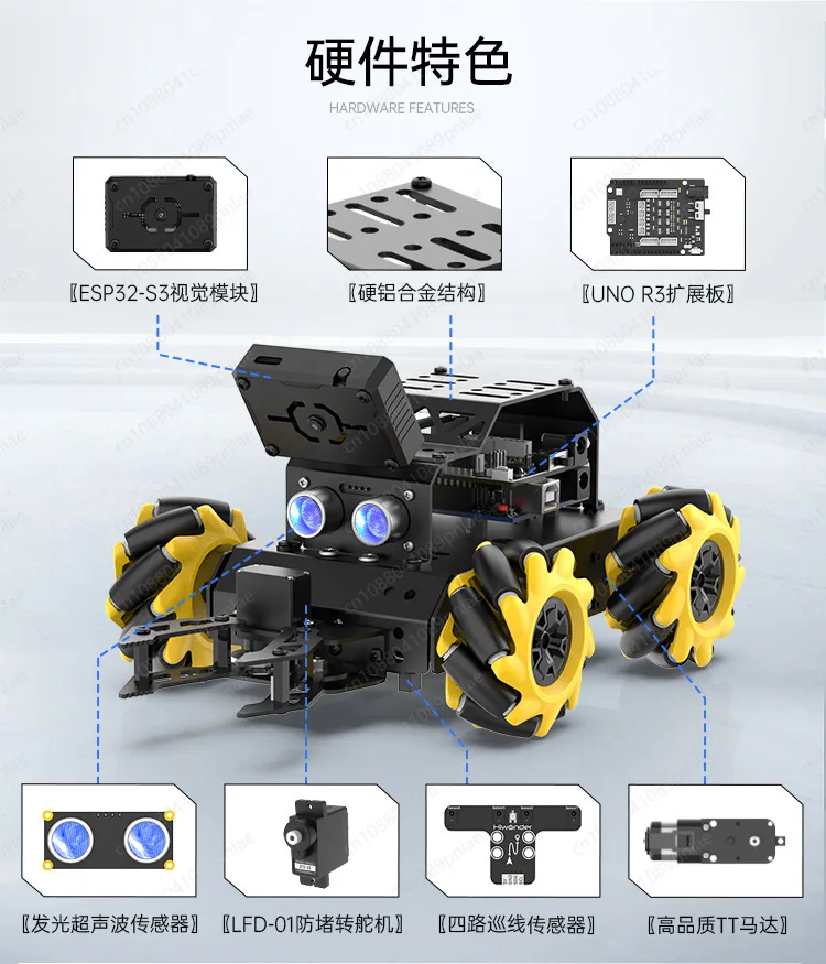 Mecanum Wheel AI Vision Robot Car DIY Programming Kit WiFi Video Transfer APP Control Educational Robot Compatible