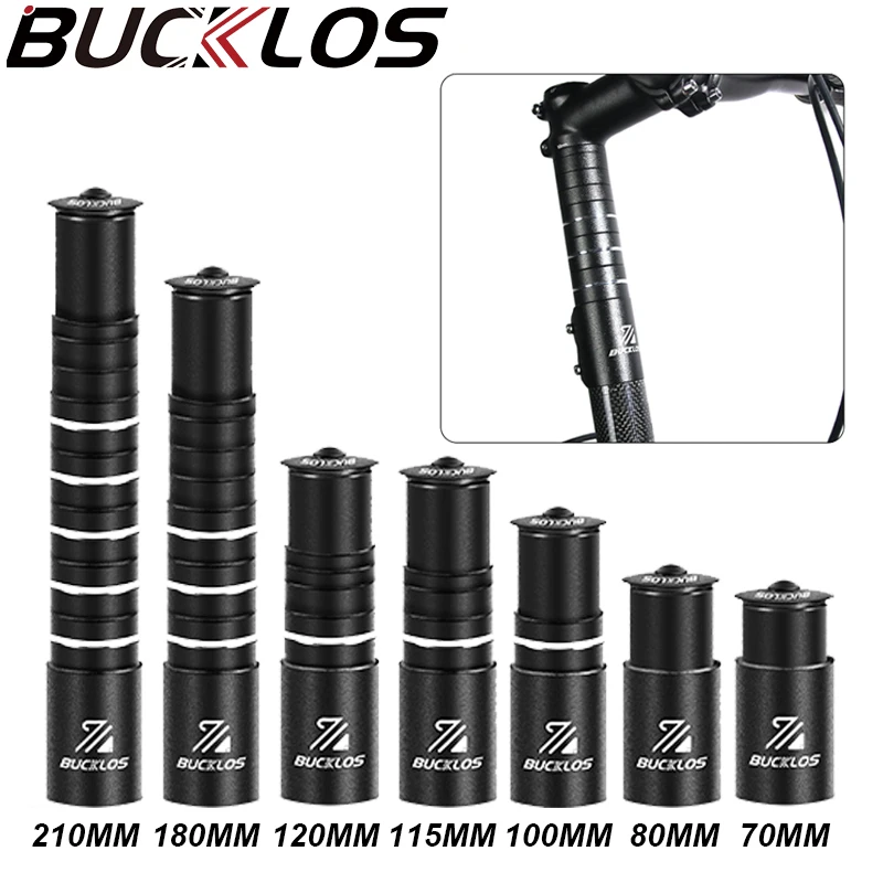 BUCKLOS Bicycle Stem Height Extender Aluminum Alloy Bike Fork Stem Raise Up 70/80/100/115/120/180/210mm Bicycle Stem Extension