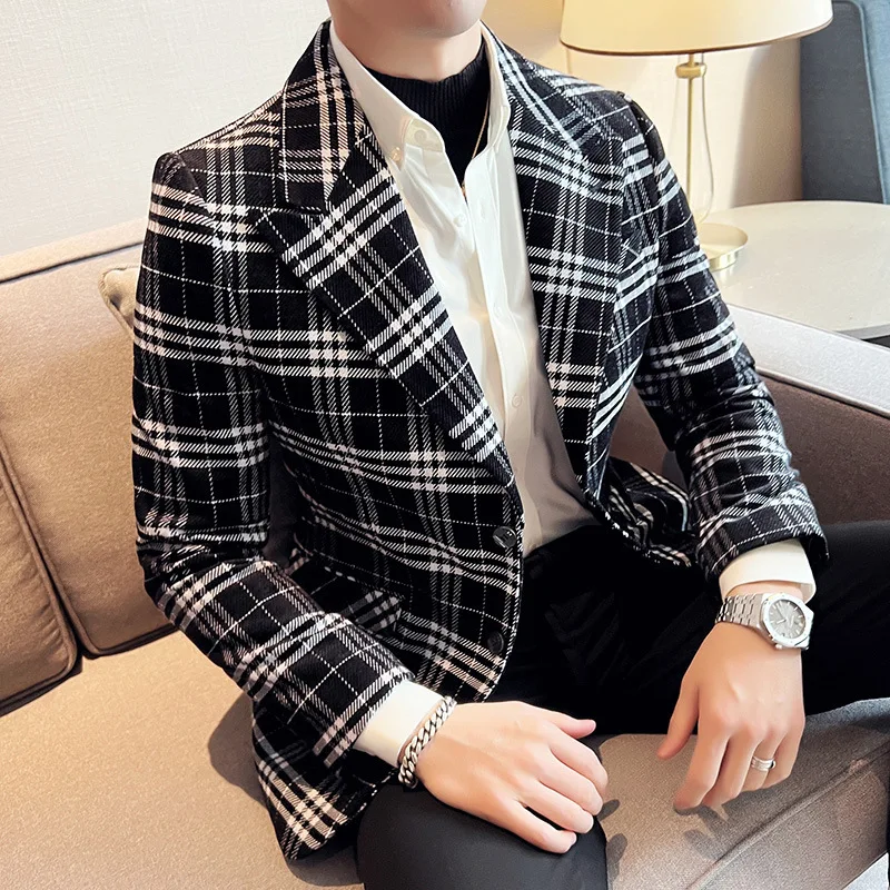 

L7496 Slim fit British style handsome suit jacket