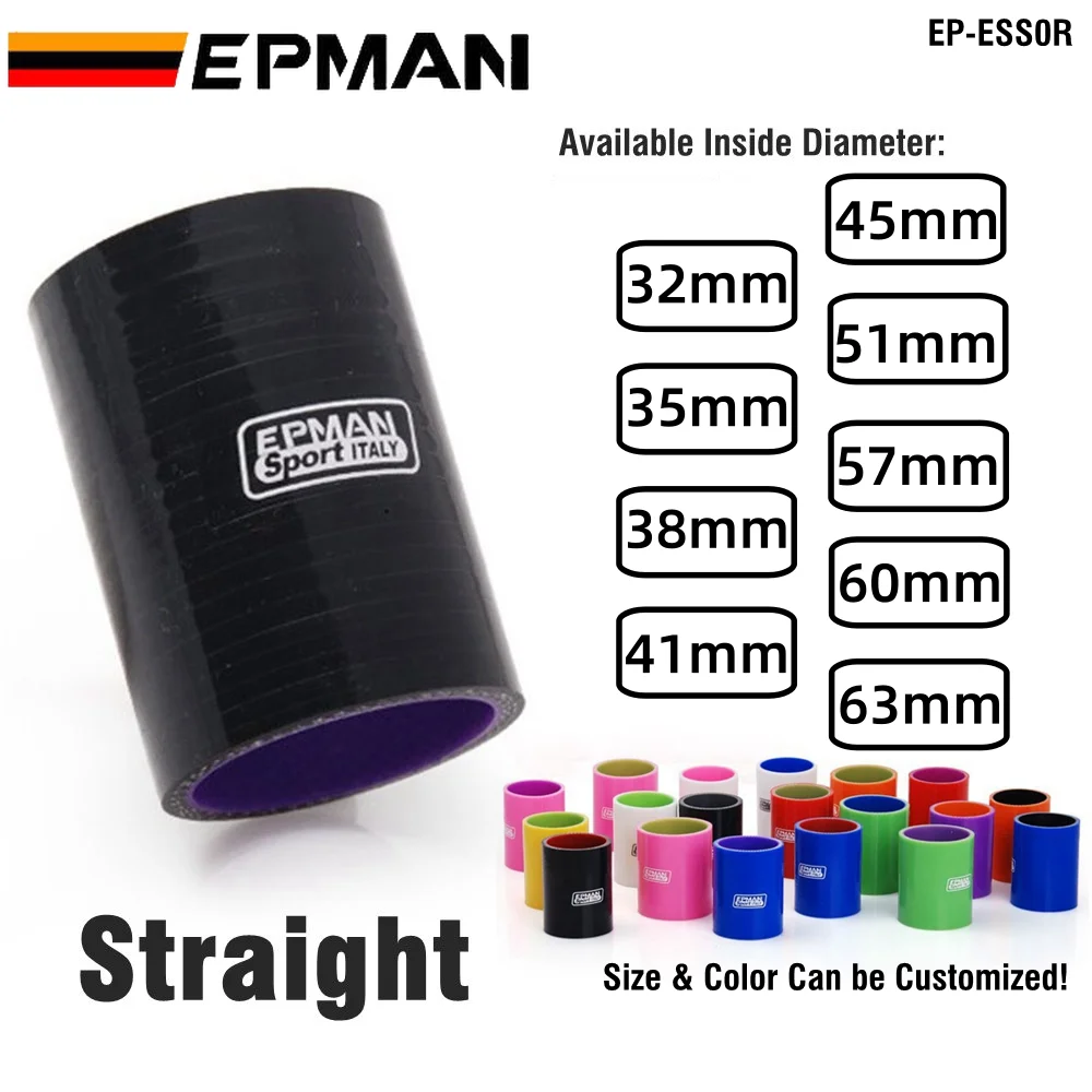 EPMAN 4-Ply Silicone Intercooler Turbo Intake Pipe Coupler Hose Black For BMW E39 5 Series 32mm 45mm 51mm 57mm 63mm  EP-ESS0R