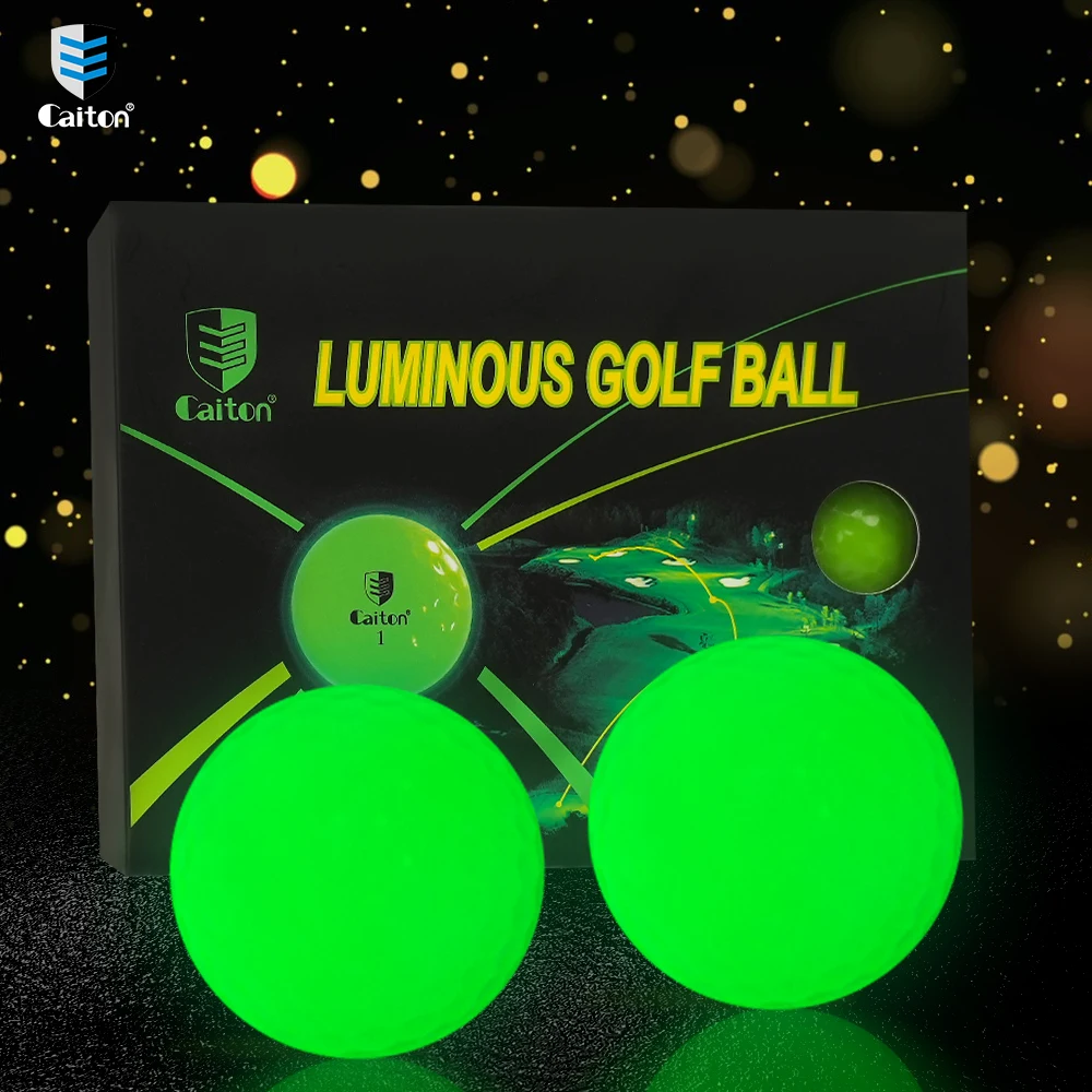 Caiton - 12PCS Night Golf Balls,Ultra Bright Glow,The Dark Golf Ball Long Lasting Light Up  Ball Only Requires UV Light Source