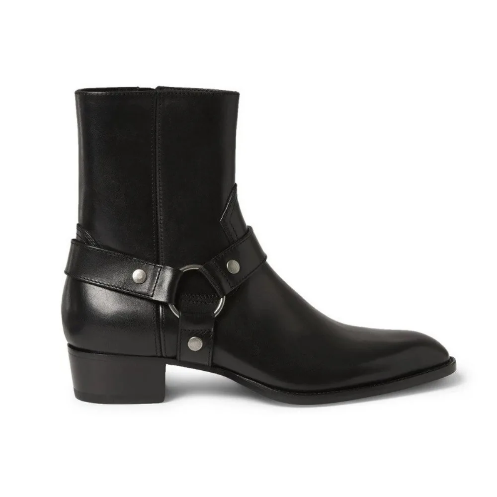 2025 High-top Men's Heightened Thick-soled Pointed-toed Chelsea British Casual Trendy High-heeled Ankle Boots - Image 2