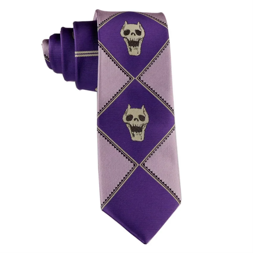 Anime JoJo Tie Kira Yoshikage Halloween Cosplay KILLER QUEEN Skull Neck Heavens Door Cosplay Costume Prop JoJo Tie