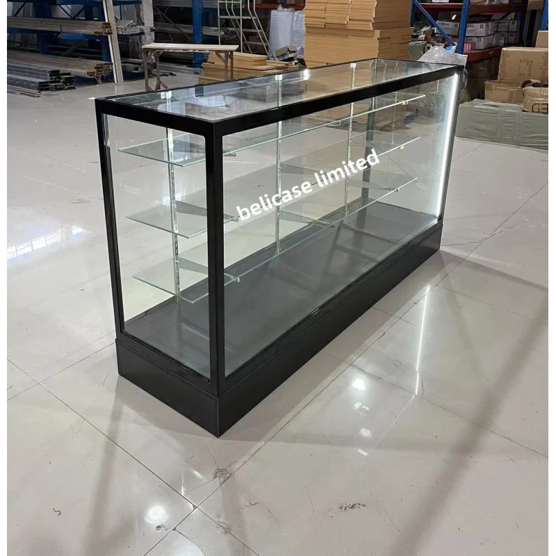 (customized)Aluminum Frame Glass Display ExtraDisplay Cabinet Smoke Shop Showcase Counters with Sliding Doo