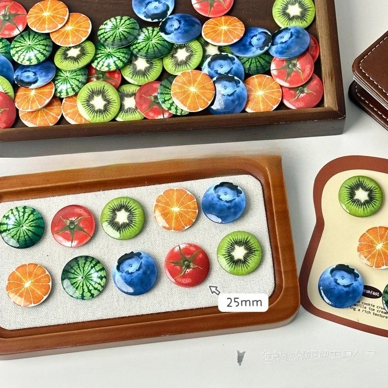 5pcs/set Summer Fruit 25mm Badge Creative Fun DIY Decoration for Journal Scrapbook Pin Accessories for Ita Bag Fan Collectibles