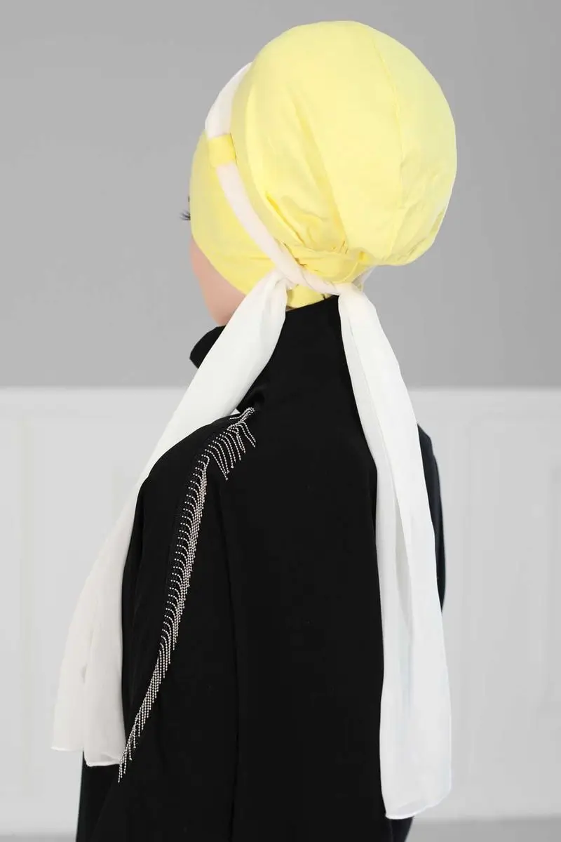 Chiffon-belted gekämmte Knochen gelb