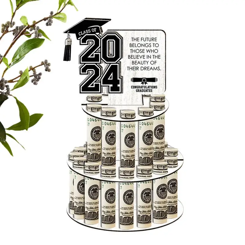 University College Graduation Money Holder Wood 2024 Graduation Money Tree Double Layer Graduation Cash Gifts For School