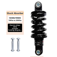 Bike Suspension Coil Spring, Rear Shock Absorber, MTB, Electric Bikes, Scooter, Folding Bicycle Suspension Damper 165mm 190mm