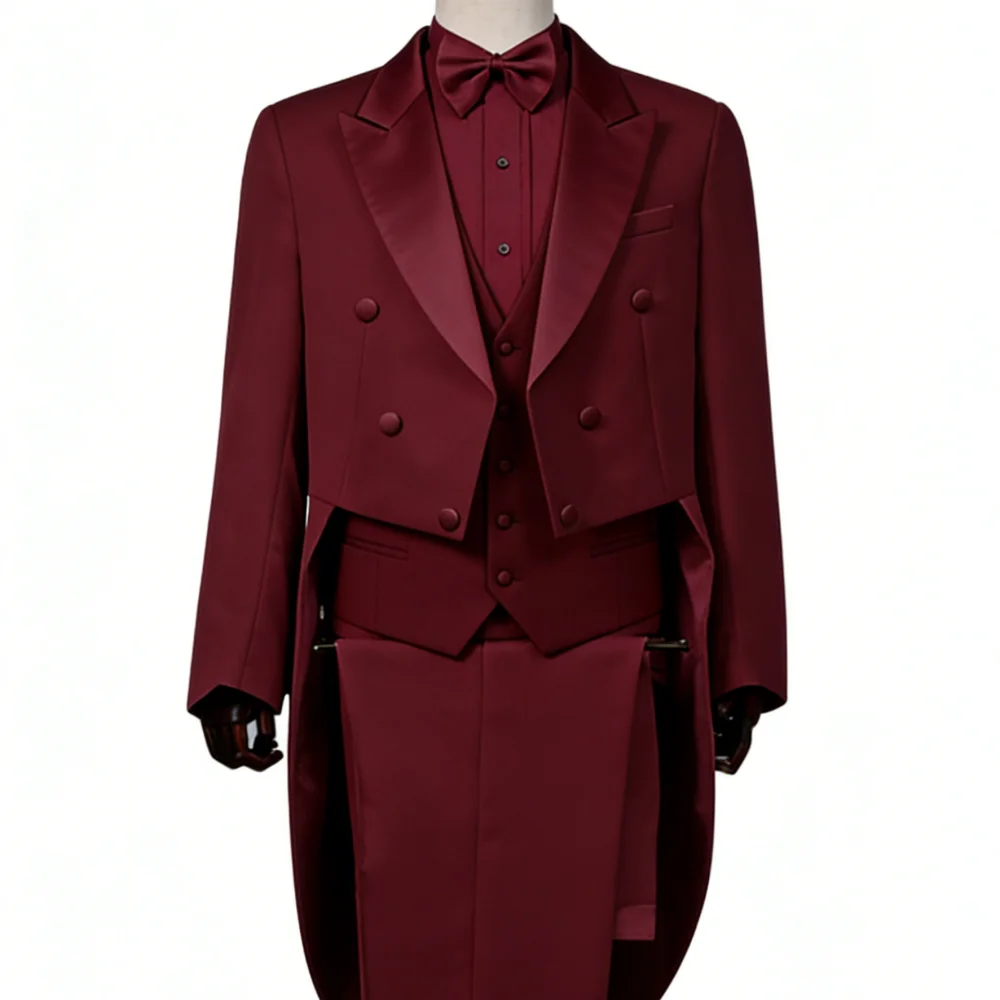 

Men's Classic White And Black Tuxedo with Frac Magico Stage Jacket Outfits Basic Style Magician Singer Performance Clothes