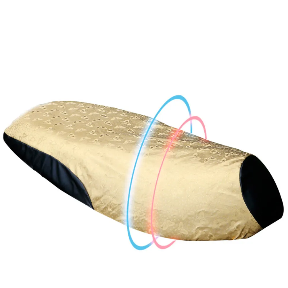 

Waterproof Bike Seat Cover Size L Golden Pu 3D Ergonomic Design For E-Bike Motorcycle Sun Protection Non-Slip