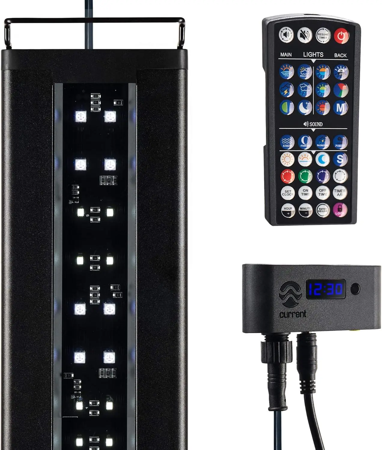 rent Usa 24-36"" Inch Satellite Freshwater Led Plus Full Spectrum Rgb+W Light For Aquariums | Wireless 24 Hour Remote