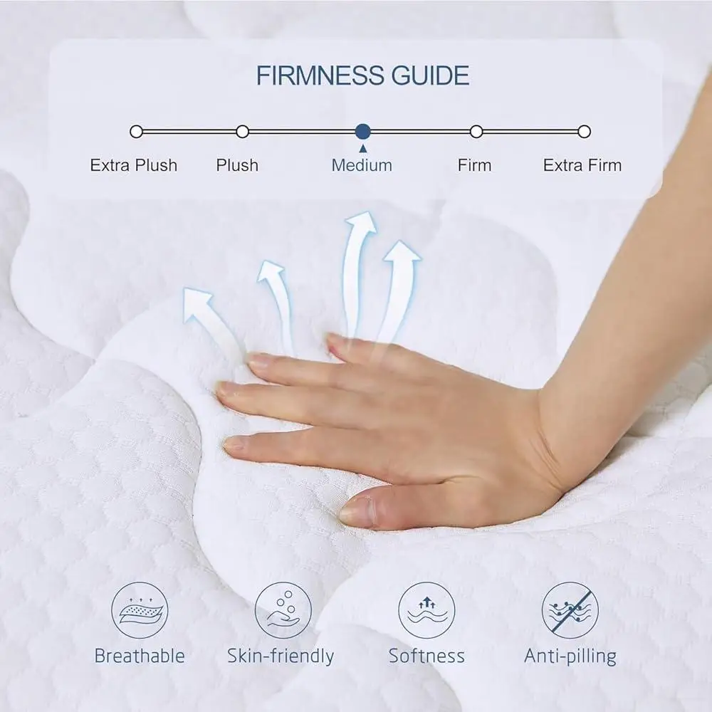 12 Inch King Size Memory Foam Hybrid Mattress Pocket Spring Motion Isolation Pressure Relief Breathable Comfort Support Sleep