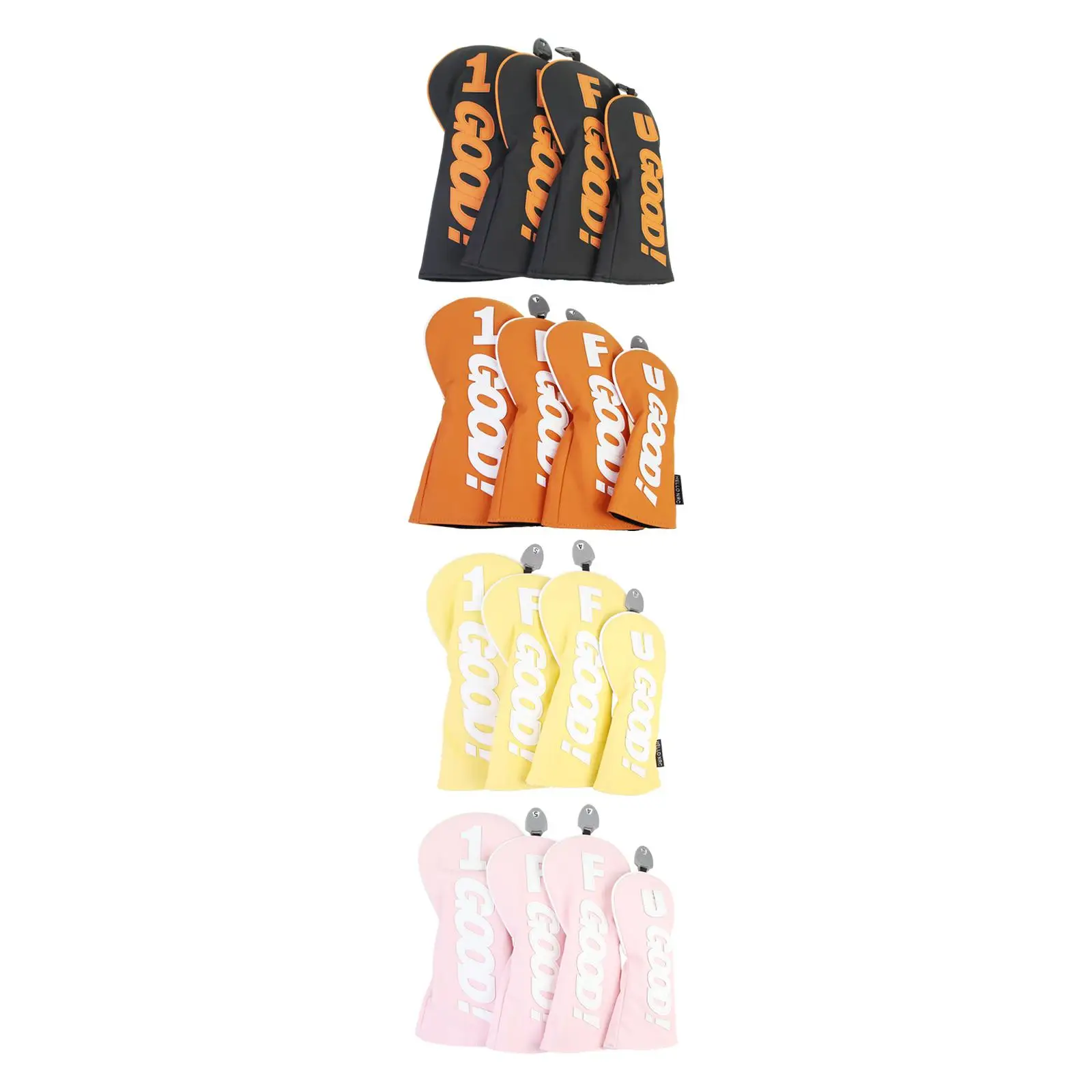 4x Golf Wood Headcovers Thick Lining Anti Scratch Premium Golf Club Protectors